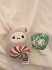 Squishmallows Christmas Holiday Squad Nissa the Peppermint Candy Yeti 4" NWT