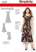 Simplicity 1537 Misses' Mid-cut or Plus-silhouette Dresses Sewing Pattern, Size 10-12-14-16-18