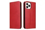 For iPhone 14 Pro Max Case Leather Flip Wallet Folio Cover with Stand Red