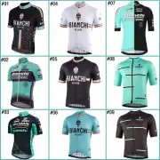 Cycling Jersey Men Short Sleeve Bianchi Team Bicycle Bike Jersey Shirts Tops