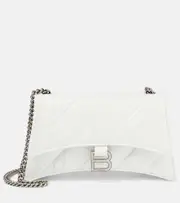 [Balenciaga] Balenciaga Crush Mini quilted leather wallet on chain One Size white