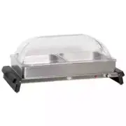 Cadco WTBS-2RT Counter Double Buffet Server W/ 2 Clear Roll Top Lids