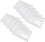 Angoily 20Pcs File Bags with Snap Closure Envelopes for Document Storage Organizer Lightweight and Transparent Folders for Receipts Notes and Business Cards