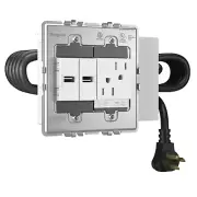 ⚡️Wiremold AD2-Z-M Adorne Standard Furniture Power Center 2 USB’s 1 TR Outlet