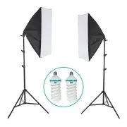 Photography Softbox Continuous Lighting 2x200W Soft Box Light Stand Studio Kit