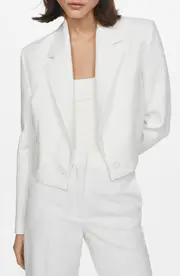 MANGO Monaco Blazer in White at Nordstrom, Size Medium