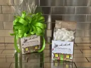 Christmas Gingerbread House Gift Basket/Box-1/2 LB Lifesavers Wint-O-Green Candy