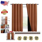 Luxurious Thermal Insulated Blackout Drapes for Total Light Blockage - 2 Panels