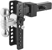 Adjustable Trailer Hitch 6" 8" 10" Drop Double Ball Mount Tow Hitch With 2"-5/16"Balls Fit 2" 2.5" Receiver For Boats RVs(2in-8in Drop)