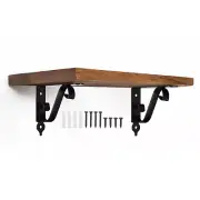 2 Pcs Decorative Shelf Brackets, 150mm/6 Inch Floating Shelf Brackets, Black