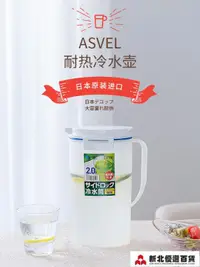 在飛比找樂天市場購物網優惠-冷水壺 日本進口ASVEL冷水壺 塑料水壺家用耐高溫大容量冰