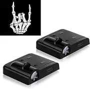 2PCS No Fade Car Door Lights,Skeleton Car Door Lights Logo Projector LED Shadow Welcome Lamp,Skeleton Accessories Arm Skull Finger Gifts,Suitable for All Vehicles Motorcycle