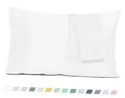 Pillow Cases, King Size Cotton Percale Weave 2 Piece King 20"x40" White