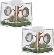 2Set High Transparent Spider Habitat Box Easy Assembly Jumping Spider Cage for Viewing Durable and Breathable Design for Desktop Decoration and Pet Care
