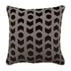 Decorative Cushion Case Grey 16"x16", Home Decor Linen Fabric - Applique Wave