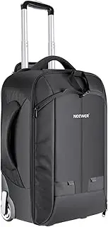 Neewer 2-in-1 Wheeled Camera Backpack Luggage Trolley Case - Anti-Shock Detachable Padded Compartment, Hidden Pull Bar and Strap, Durable, Waterproof