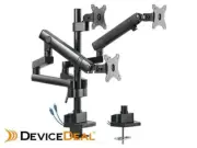 Brateck Triple Monitor Mount with USB Ports - 17"-27"