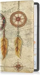 [Caihoyu] Pu Leather Car Registration and Insurance Holder Men Women Essential Wallet Case for Driver License, Cards & Essential Documents Bohemian Retro Dream Catchers