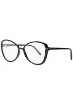 Tom Ford Oversized Optical Glasses, Optical Glasses, Black, Signature T Insert at Temples, Designer Plaque at Tips, Oversied ONE SIZE