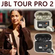 JBL Earphones In-Ear Wireless Bluetooth Noise Cancelling Tour Pro 2 LCD Earbuds
