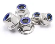 304 Stainless Steel Flange Nylon Insert Locknut Hex nuts M4 M5 M6 M8 M10 M12