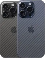 2 Pack Screen Protector for iPhone 15 Pro Max Back Screen Protector 3D Carbon Fiber Ultra Thin Protective Film,Transparent