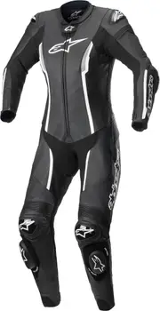 Alpinestars Stella Missile V2 One Piece Motorcycle Ladies Leather Suit, black-white, Size 48 for Women Black White