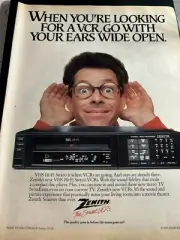 1985 Vintage Print Ad For Zenith VCR