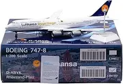 Pre-Built Model Aircraft 38CM 1/200 Large Scale Model Collectible Airplane for Lufthansa for Boeing B747-8 D-ABYK Alloy Aircraft Display Miniature Airplane Model(L2087FD)