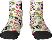 [YANYU] Corgi Hawaiian Tropical Summer Pineapple Print Workout Everyday Socks For Men And Women All Seasons Comfortable