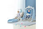 Keezi Kids Slide Swing Set Basketball Hoop Outdoor Playground Toys 170cm Blue