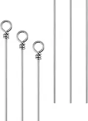 Alwonder 100 Pack Fishing Looped Spinner Shaft, Stainless Steel Wire Spinner Baits Fishing Lure Making Supplies Lure Making Kit Rigs Freshwater Saltwater Bass Trout Walleye Salmon Catfish