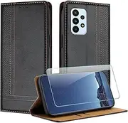 [JayModCase] Case for Samsung Galaxy A23 / M23 / F23 5G and Screen Protector, Premium Leather Flip Protective Case with Card Slots, Stand, Shockproof, Magnet, Mobile Phone Case for Samsung M13 4G -