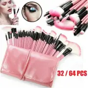 Makeup Cosmetic Brushes Brush Blusher Set Kit Foundation Leather Case Lip Brush