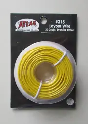 Yellow Layout Wire 20 Gauge HO N SCALE ATLAS 318 TRAIN TRACKS LAYOUT 50 Feet