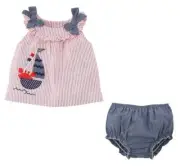 Mud Pie Sail Away Crab Pinafore & Bloomer Set 3-6M 9-12M 12-18M