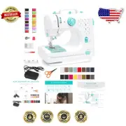 Teal & White Compact Sewing Machine Kit - Perfect for Beginners and Crafters