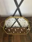 Target Bullseye Playground Floral And Gold Mirror Glass Tray Shabby Chic NEW