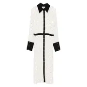 [Elisabetta Franchi] Elisabetta Franchi Geometric-print Button-front Maxi Dress 46 IT WHITE/BLACK
