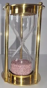 Brass and Glass Timer - 1 Minute - Very Nice New Old Stock - FREE GIFT