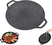 Non-Stick Round Baking Pan,Korean BBQ Grill Pan,Ultra-Thin Multifunctional Frying and Baking Pans for Indoor Cooking, Multipurpose Grilling (32cm/12.5in)