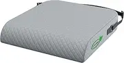 Extra Large Memory Foam Seat Cushion - Wheelchair Cushion Pad, Anti-Slip, Removable Strap, Coccyx Pain Relief, 19” X 17” X 3” (Gray)
