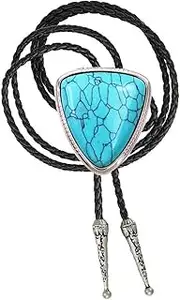 [XGALBLA] Bolo tie Blue Turquoise Native American Western Cowboy Triangle for Men