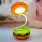 Hamburger Table Lamp, Kids Lamp Dimmable Desk Light, USB Portable Touch Switch