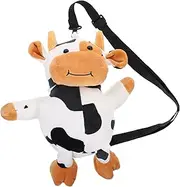 [TEMPNAP] Girls Plush Crossbody Bag Cow Shape Fashion Laddies Bag Storage for Cards Keys