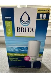 Brita Water Filter Faucet Mount System Elite Advanced White -READ