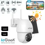 ieGeek 360° PTZ Solar/Akku Security Camera System Wireless Home WiFi Outdoor Cam