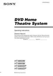 Sony HT-9950M HT-9900M HT-6900DP HT-5950DP Home Theater System Owners Manual
