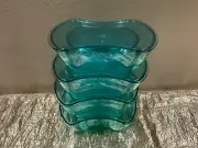 New Tupperware Set 4 Acrylic Preludio Dominos Casserole Dishes & 4 Lids in Mint