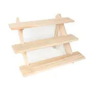Wooden Earring Display Rack Jewelry Rings Shelf Stand Holder